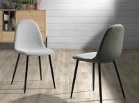 Meimon Silla de comedor con asiento en tejido verde claro jaspeado y trasera en polipiel verde oscuro. Medidas: 45 x 53 x 87 cm / Altura del asiento: 49 cm, sets de 4 unidades, pack de sillas - details 1