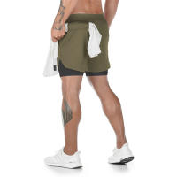 Shorts De Fitness Para Hombre Doble Capa 2 En 1 Deporte Entrenamiento En El Gimnasio Quick Dry Running Verano Shorts Casual - details 7