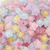 30/100/200Pcs Cuentas De Acrílico Para Joyería Espaciadoras Estrella Flor Para Hacer Pulseras Collares Suministros DIY Para Niñas - details 2