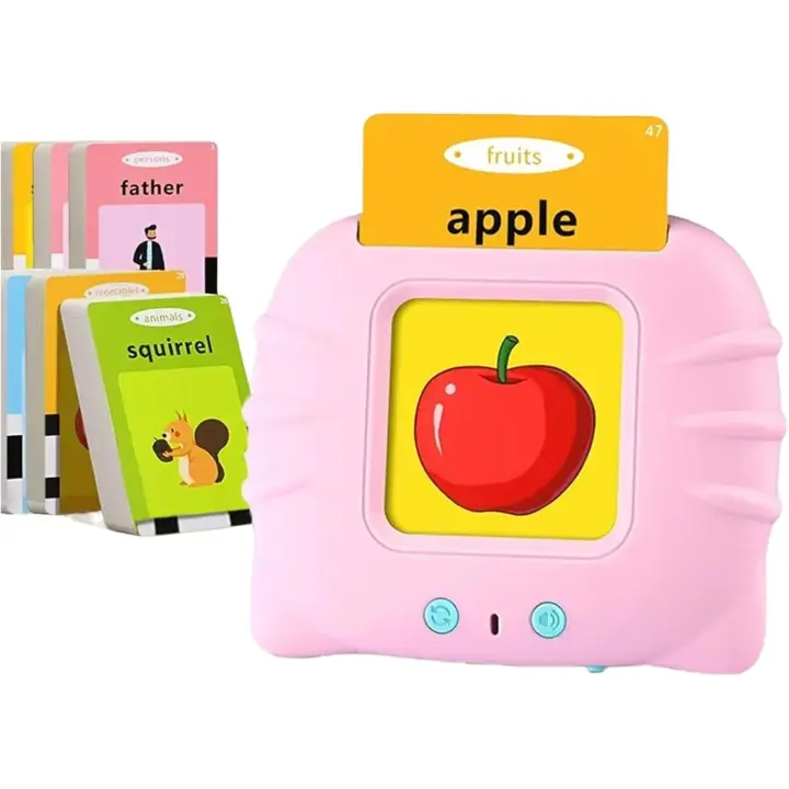 Tarjetas parlantes para niños de 1 a 6 años, juguetes educativos en inglés británico, regalos de cumpleaños para niños, color rosa - 1