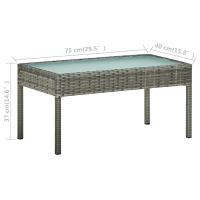 vidaXL Set de muebles de jardín 4 pzas y cojines ratán sintético gris - details 6