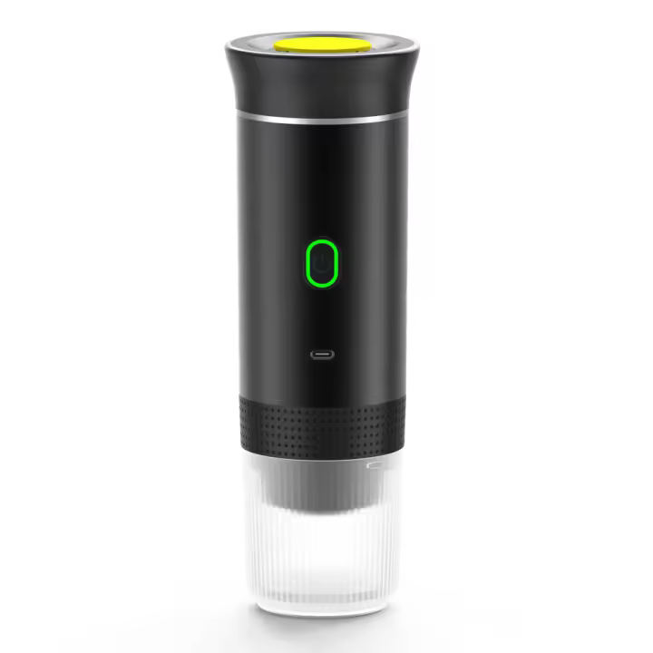 Cafetería espresso portátil, cafetera Eléctrica, inalámbrica, autocalentable, máquina de Café Expreso de viaje, 60 ml, para café molido, cápsula Nespresso, camping, Coche, caravana, senderismo, oficin por favor, no use la cafetera para calentar, - 1