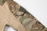 Camisa Táctica De Camuflaje Para Hombres Con Cuello En V De 1/4 De Zapata Manga Larga Uniforme De Combate Airsoft Transpirable Ligera De Secado Rápido Material Coton-Poliéster - details 12