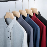 Camisa Polo Para Hombre Casual Larga Transpirable Cómoda Versátil De Color Sólido Con Insignia Moda Negocios Top Regular - details 21