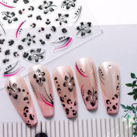 Pegatinas De Uñas Adhesivas Con Diamantes Estilo Cheetah Y Flores Decoraciones Holográficas Para Manicura Artísticas Tamaño 10.2x6.5cm - details 6
