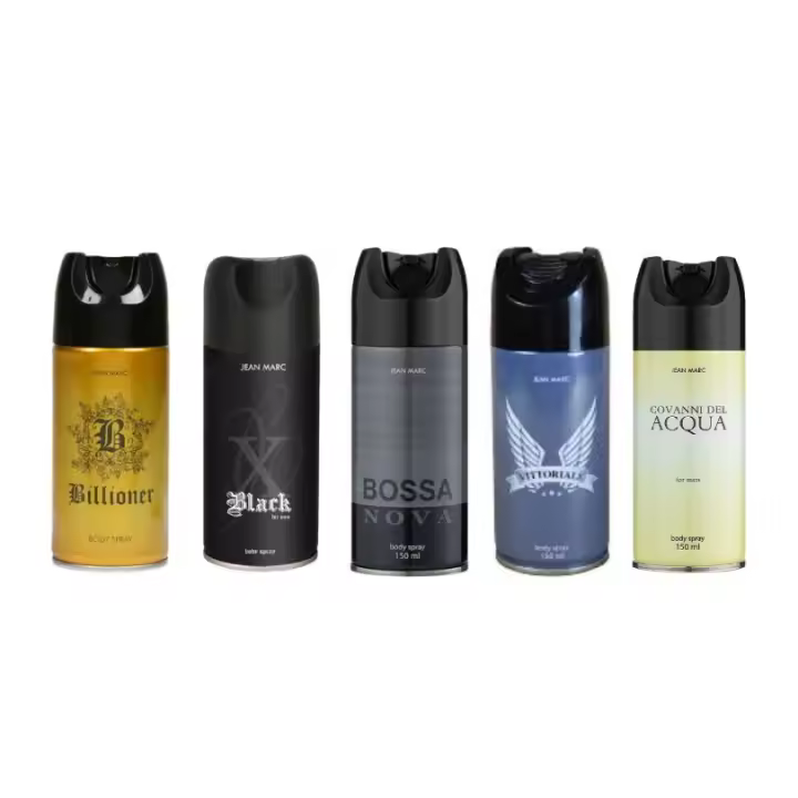 PACK 5 DESODORANTES HOMBRE 750ML EN TOTAL---- Billioner 150ml, JM X Black 150ml, Bossa Nova Men 150ml, Victtoriale 150ml y Giovanni del Acqua 150ml ----MARCA JEAN MARC - 1