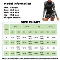 Traje De Baño De Dos Piezas Para Mujer 2024 Con Estampado De Surf Y Flores Long Sleeve Racerback Vest Y Cross Back Spandex Nylon - details 5