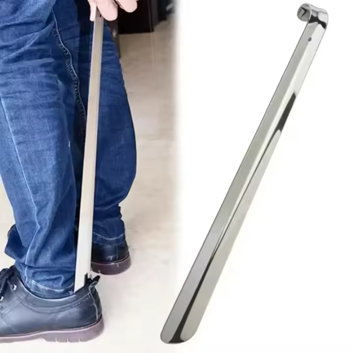 Conejo De Zapatos Extra Largo 42cm Acero Inoxidable Plata Herramienta De Ayuda Para Calzar Y Descalzarse Facilitador De Zapatos - 1