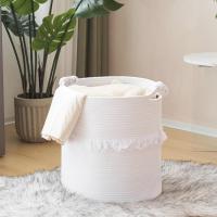 Cesta de Lavantería de Cuerda de Algodón, cesta de almacenamiento, decorative Bohemia Basket, Tejida Basket, cesta de ropa Sucia con Asas, cesta de almacenamiento de juegos para el hogar - details 2