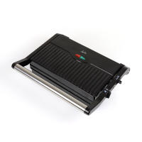 JATA JEGR1107 - Parrilla eléctrica y grill con placas rayadas antiadherentes de 22,8 x 14,5 cm. Cocina todo tipo de alimentos. Tapa superior basculante. Apertura 180º. 1000 W - details 1