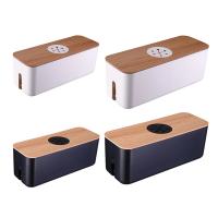 Caja De Almacenamiento De Cable De Madera Caso De Almacenamiento De Línea Eléctrica Organizador De Cargador Y Enchufe a Prueba De Polvo Para El Hogar - details 5