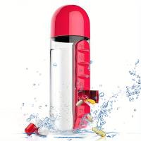 Botella De Agua Portátil Con Caja De Medicamentos Integrada Para Deporte Gimnasio Camping Y Viajes 501ml-600ml - details 1