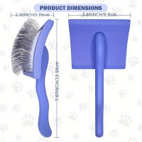 Cepillo De Aseo Extra Largo Para Perros Y Gatos Cepillo De Pelaje Para Doodle Eliminador De Pelos Metálico Resistente - details 0