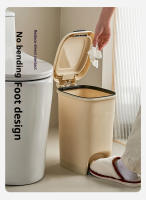Bandeja De Basura Doble Abertura Con Tapa Y Apertura Por Pies Resistente Al Agua Para Baño Y Cocina Caja De Almacenamiento Grande Reciclaje Ecológico - details 5