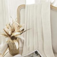 Conjunto De 1 Panel De Cortinas De Lino 84 Pulgadas Longitud En Color Blanco Claro Filtro De Luz Para Sala De Estar Y Dormitorio - details 3