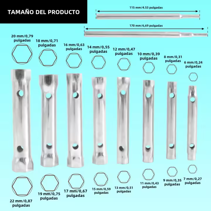 Juego De 10 Piezas De Llaves De Vacío Para Grifo De Ducha En Acero Inoxidable Herramienta De Instalación De Tuberías Para Plomero Doble Final - 1