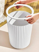 Cesta De Papel Y Basura De Línea Sencilla 1pc Para Dormitorio Sala De Estar Baño Contenedor De Gestión Del Desorden Material De Plástico - details 1