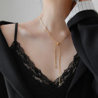Collar De Cadena De Serpiente Ingemark Para Mujer Niña Boda Elegante Collar De Corbata Delgado Para Fiesta Joyería Ajustable - details 0