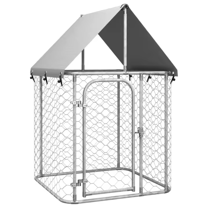 vidaXL Perrera de exterior con tejado 100x100x150 cm - 1