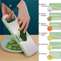 Cortador De Verduras Multifuncional En Acero Inoxidable Herramienta De Cocina Para Patatas Y Pepinos Ecológica Y Resistente - details 6