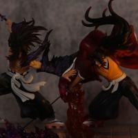 Figura De Anime Demon Slayergk 23cm Luz Destacada Tsugikuni Yoriichi Y Kokushibo Batalla Furiosa Estatua Decorativa Para Escritorio Regalo Para Fans - details 26