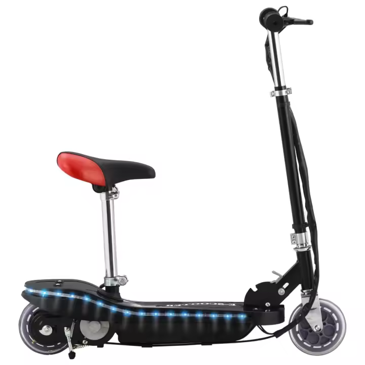 vidaXL Patinete para niños con asiento y LED 120 W en color Rojo/Negro - 1
