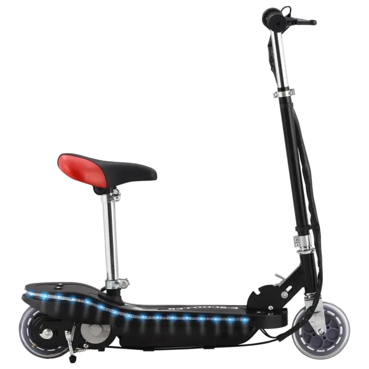 vidaXL Patinete para niños con asiento y LED 120 W en color Rojo/Negro - 1