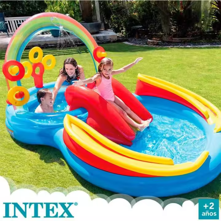 Centro de juegos hinchable Intex 2 piscinas con tobogán +2A multicolor 135x193x297 cm - 1
