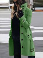 Abrigo De Mezclilla Para Mujer Invierno Cálido Chaquetas De Soltera Cuello Abajo Largo Ropa De Mujer Tipo De Cierre Doble - details 6