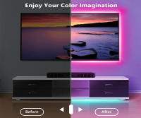Tiras LED RGB USB 5V Con Control Remoto Inteligente 24 Teclas Luz De Fondo Para TV Decoración De Pared Vida Promedio 30000hs - details 7