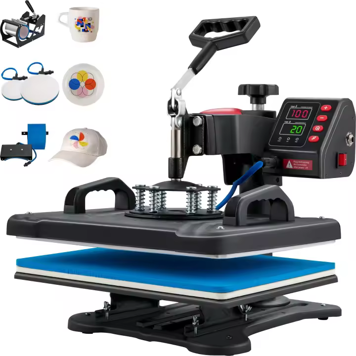 VEVOR Prensa Térmica 5 en 1, Máquina de Calor de 12x15" (29x38 cm), Para Transferencias en Camisetas, Tazas y Más - 1