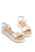Lyla Wang Sandalias doradas mujer de esparto diseño con doble tira - details 9