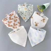 5PCS/LOT Pañuelos Para Bebé Triángulo De Algodón Con Estampado De Dibujos Animados Toalla De Saliva De Algodón Para Bebés Niños Y Niñas De 1-3 Años Accesorios Para Bebés - details 8