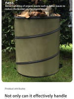Bandeja De Ropa Sucia Portátil De 10 Gallones Para Almacenamiento De Basura Exterior Plegable Y Duradera Para Compostaje - details 1