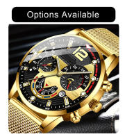 Reloj De Lujo Dorado Para Hombre Moda Acero Inoxidable Cuarzo Calendario Luminoso Casual Negocios Reloj De Pulsera Calengar - details 4