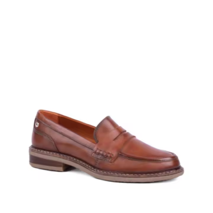 Pikolinos ALDAYA W8J-3541 zapato de mujer piel color cuero, estilo mocasín, plano, cómodo y versatil para combianr con todo. - 1