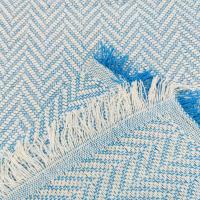 Colcha multiuso 85% algodón reciclado 15% poliéster diseño flechas azul cielo. - details 2