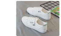 Zapatillas De Correr Para Mujer Verano Moda Blanca PU Cuero Transpirable Zapatillas De Caminar Casual Con Cordones Deportivas De Tacón Plano Para Hombres - details 7