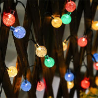 Cadena De Luces LED Solar Exterior 5m 20LED Luz Blanca Cálida Impermeable Para Decoración De Jardín Boda Navidad - details 4