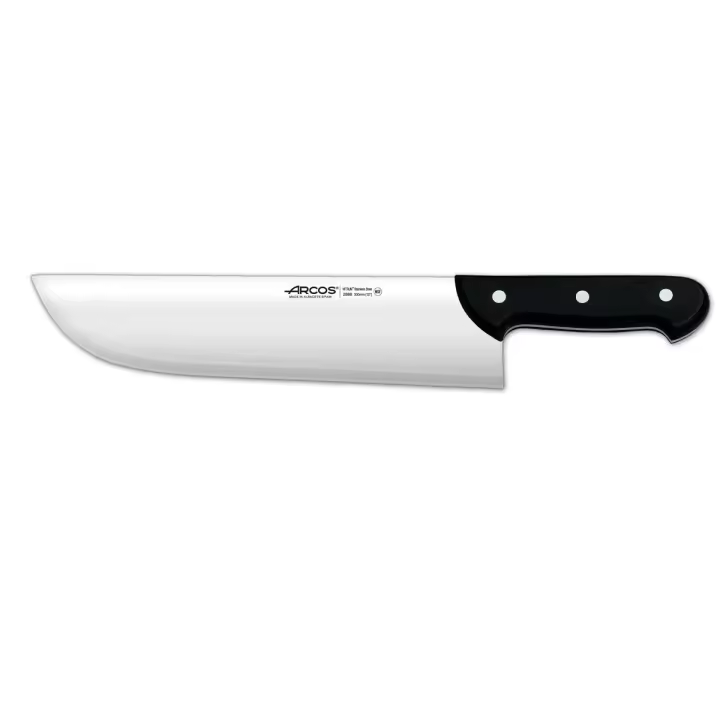 Cuchillo de Carnicero Arcos Universal 286800 - Acero Inoxidable Nitrum - Mango Polioximetileno - 30 Cm Hoja - 4 Mm Espesor - 1
