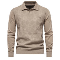 Otoño e invierno, camiseta nueva, suéter de manga larga para hombres, solapa delgada, suéter de talla europea para hombres de alta calidad - details 3