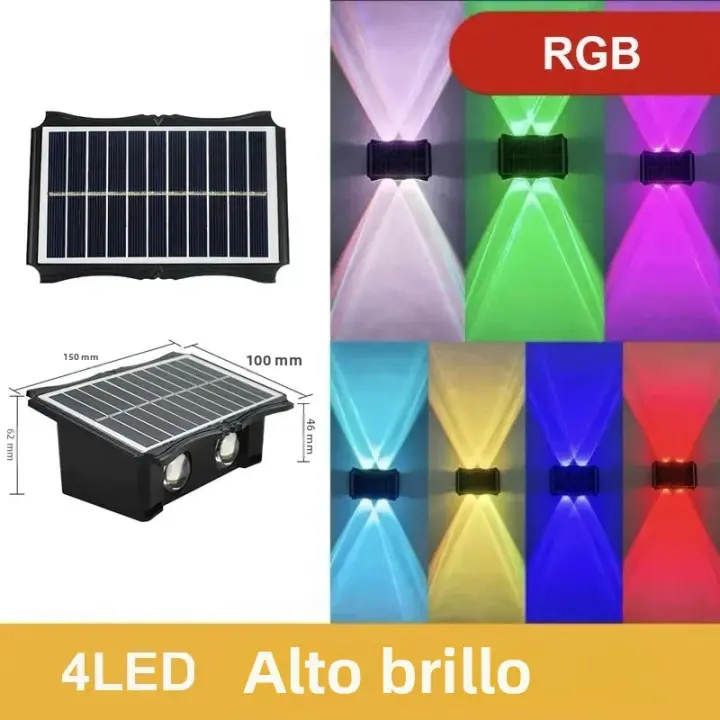 Lámpara De Pared Solar Exterior LED Impermeable Iluminación Moderna Para Jardín Balcones Decoración Luz De Escenario IP65 - 1