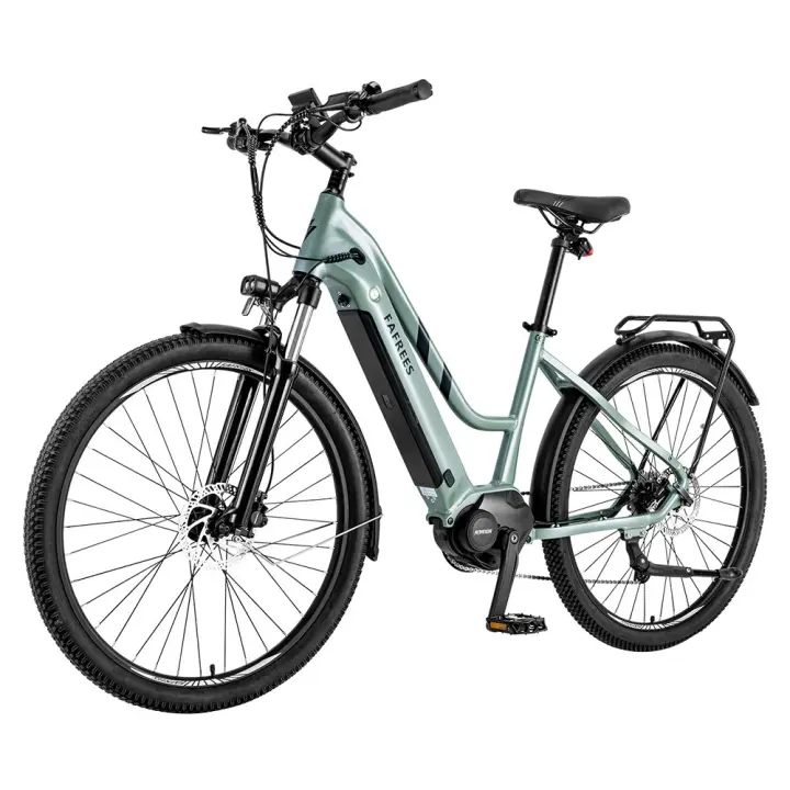 Bicicleta Eléctrica Fafrees FM8 Pro, Neumáticos de Aire de 27.5 Pulgadas, Motor Central de 36V 250W, Velocidad Máxima de 25km/h, Batería de 14.5Ah, Autonomía de 100-120km, Tiempo de Carga de 6-8 Horas, Impermeable - Verde - 1