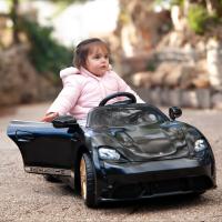 INJUSA - Coche Eléctrico Infantil Porche Taycan Turbo S | Coche a Batería para Niños de 3 a 4 Años | Batería 12V | Apertura de puertas | Pedal acelerador | 2 Velocidades | Luces LED | Marcha atrás | Mando Radio Control | 6 km/h | Licencia Oficial Porsche - details 0