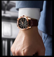 Reloj De Pulsera Deportivo Para Hombre POSHI Nueva Moda 2023 Con Correa De Cuero Lujo Movimiento Cuarzo Impermeable Y Calendario - details 9