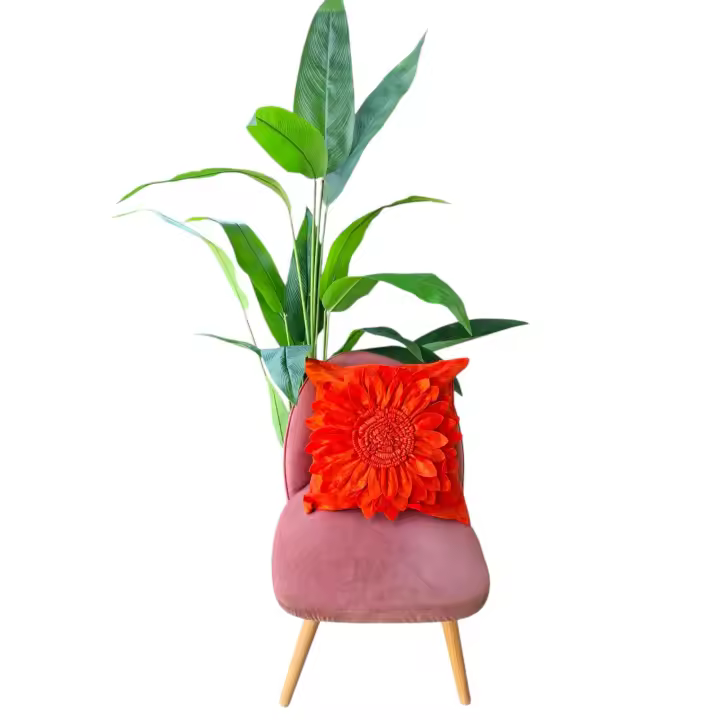FUNDA DE COJIN 45*45 CON RELLENO INCLUIDO DE COLOR ANARANJADO - 1
