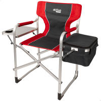 Aktive - Silla plegable camping con nevera y mesa con soporte para botella, máx. 120 kg, color gris y rojo, fabricada de aluminio y poliéster, 61x52x92 cm, antivuelco, plegado compacto, ideal para camping, fácil de transportar, resistente y duradera - details 0