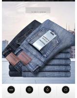 KUBRO Pantalones De Jeans Para Hombre Clásicos Rectos Negocios Azul Negro Elásticos Slim Fit Casual Trabajo Pantalones 29-40 - details 2