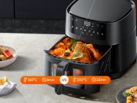 Freidora de aire sin Aceite OstarkDom Milmeggium de 6L, 8 Modos de Cocina, Ventana de Visualización, Pantalla Táctil LED - 1500W, 80-200°C - details 1