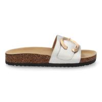 PuntoSalao Sandalias plateadas planas cómodas diseño para mujer VR5-1757 - details 1